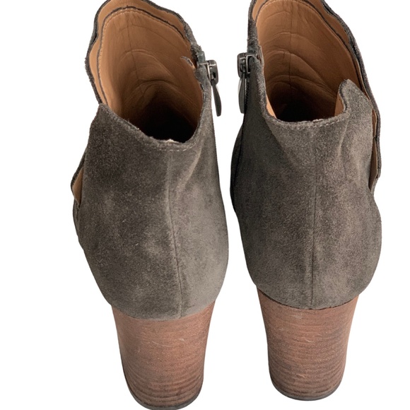 Franco Sarto Upper Leather Suede Ankle Boots Side Zipper Close - Picture 4 of 5